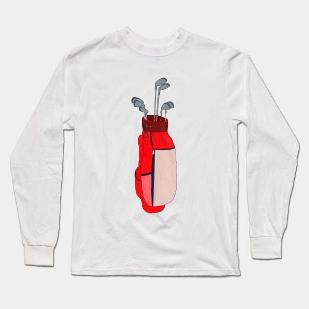 Red Golf Bag Long Sleeve T-Shirt by DiegoCarvalho